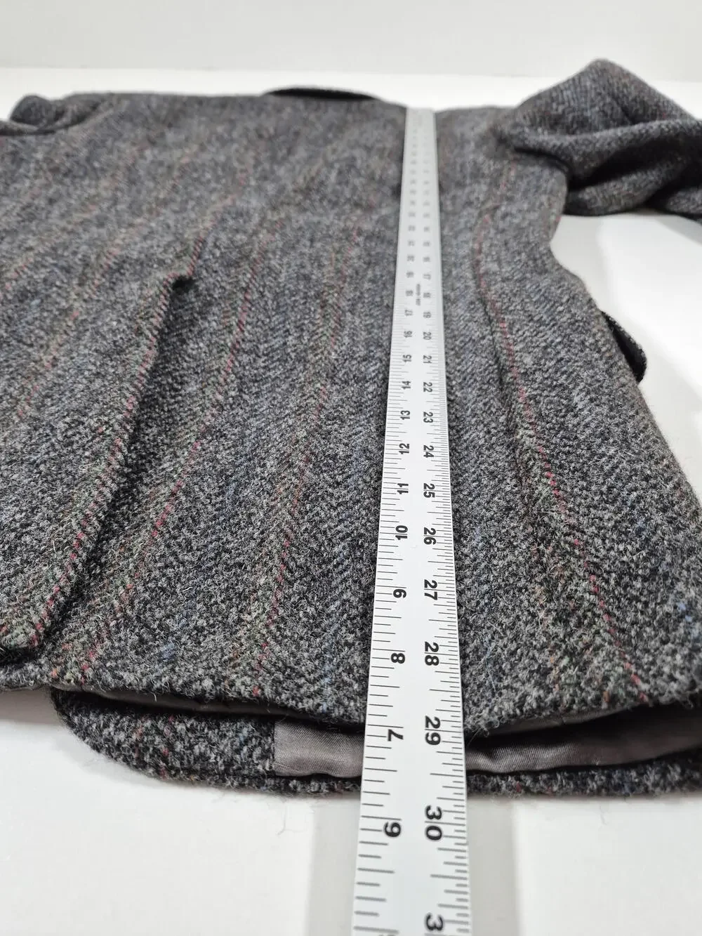 Harris Tweed Men's 38S Gray Wool Herringbone Sport Coat Blazer Scotland